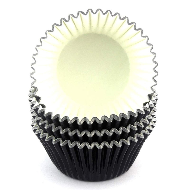 Eoonfirst Foil Cupcake Liners Halloween Party Standard Baking Cups 100 Pcs (Black) - Image 2